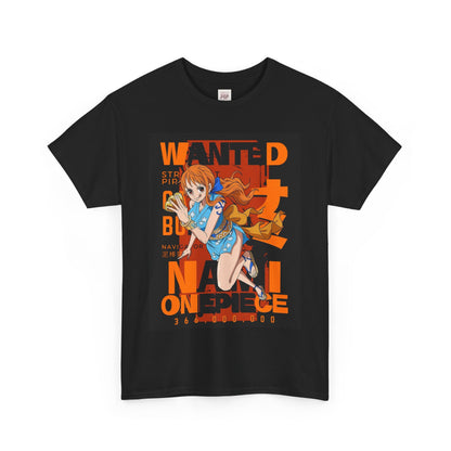 One Piece Nami Unisex Heavy Cotton Tee - Vibrant and Stylish Design for Otaku Heads