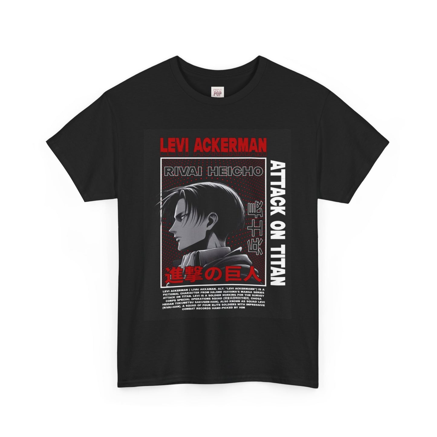 Attack On Titan Levi Ackerman Unisex Heavy Cotton Tee - Vibrant and Stylish Design for Otaku Heads