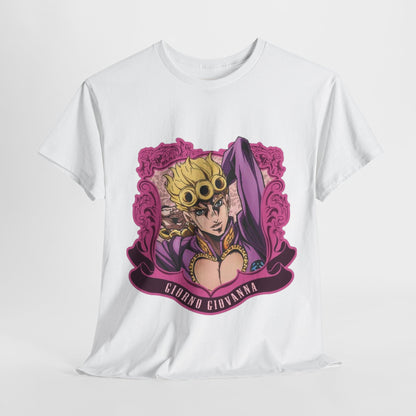 Jojo's Bizarre Adventure Giorno Giovanna Unisex Heavy Cotton Tee - Vibrant and Stylish Design for Otaku Heads