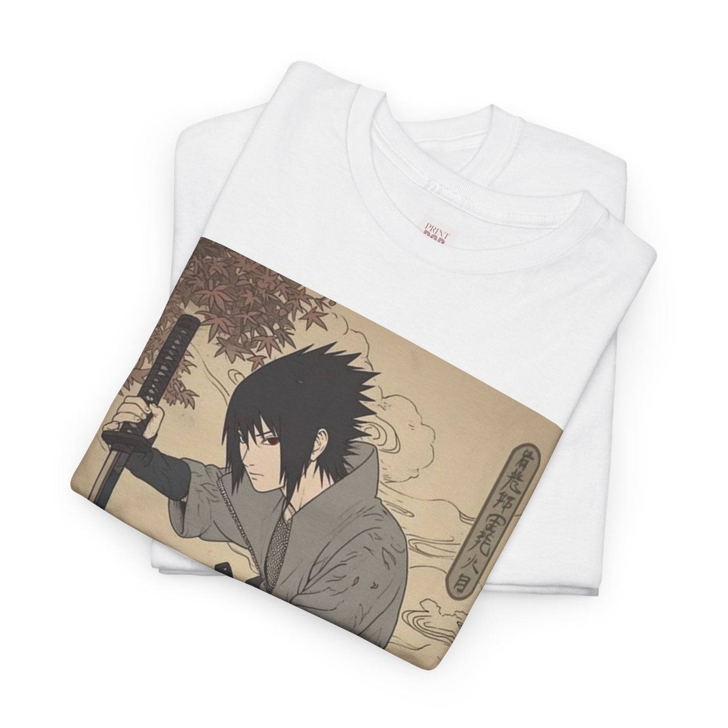 Naruto Shippuden Uchiha Sasuke Unisex Heavy Cotton Tee - Vibrant and Stylish Design for Otaku Heads