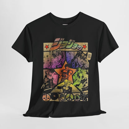 Jojo's Bizarre Adventure Unisex Heavy Cotton Tee - Vibrant and Stylish Design for Otaku Heads