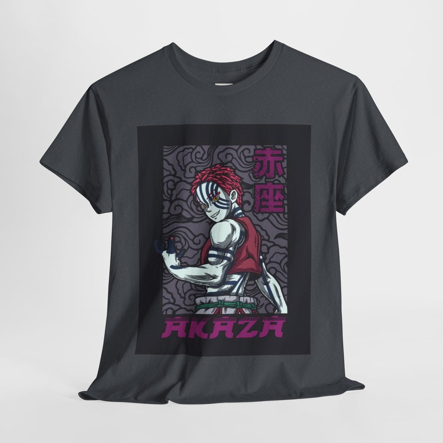 Demon Slayer Akaza Unisex Heavy Cotton Tee - Vibrant and Stylish Design for Otaku Heads