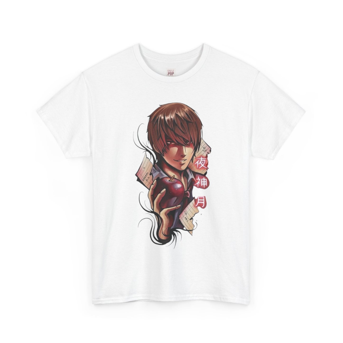 Death Note Light Yagami Unisex Heavy Cotton Tee - Vibrant and Stylish Design for Otaku Heads