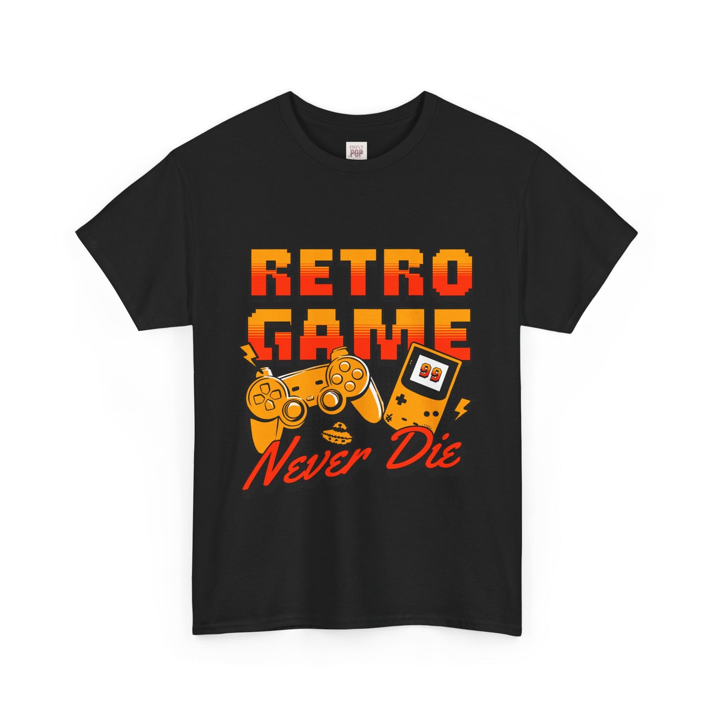 Retro Game Never Die Unisex Heavy Cotton Tee - Perfect for Gamers