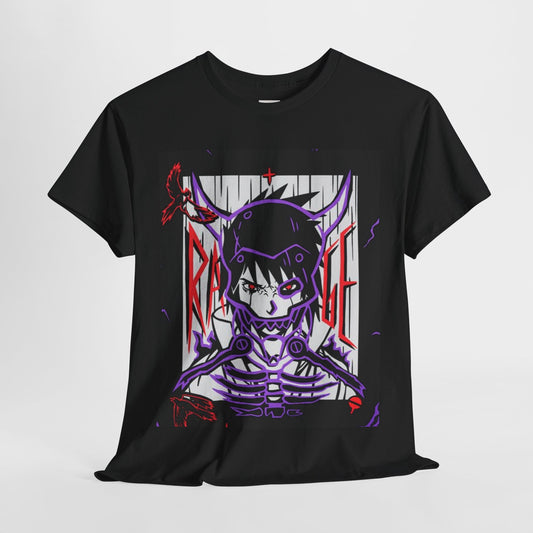 Naruto Shippuden Uchiha Sasuke Unisex Heavy Cotton Tee - Vibrant and Stylish Design for Otaku Heads