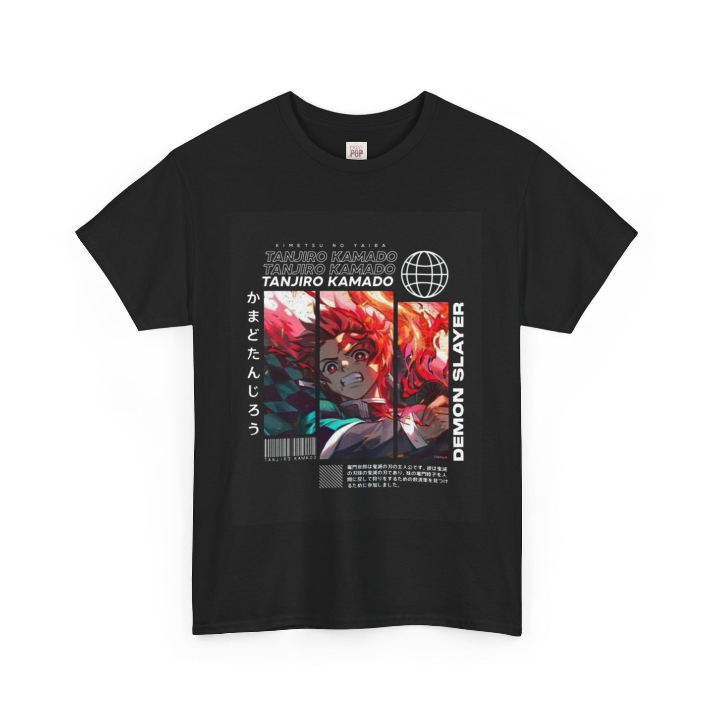 Demon Slayer Kamado Tanjiro Unisex Heavy Cotton Tee - Vibrant and Stylish Design for Otaku Heads