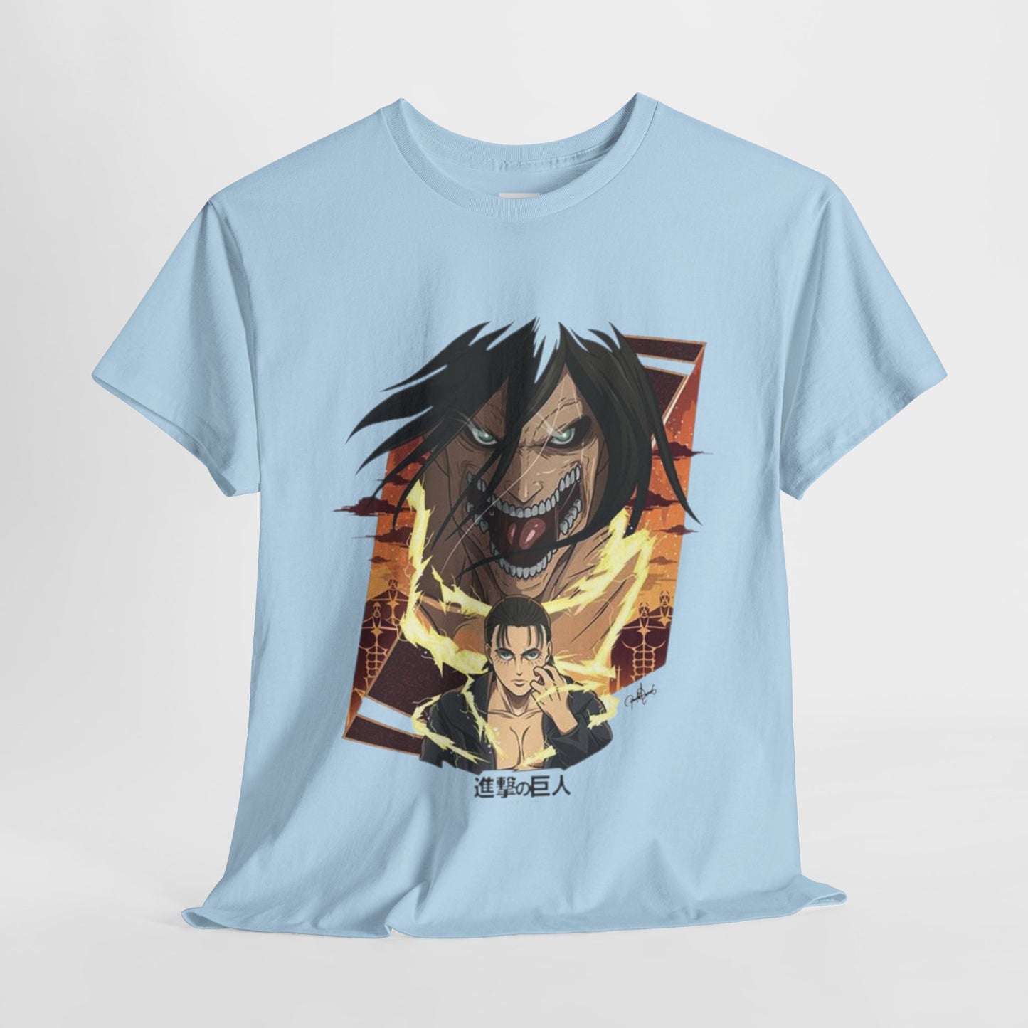 Attack On Titan Eren Jaeger Unisex Heavy Cotton Tee - Vibrant and Stylish Design for Otaku Heads