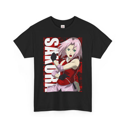 Naruto Shippuden Sakura Unisex Heavy Cotton Tee - Vibrant and Stylish Design for Otaku Heads