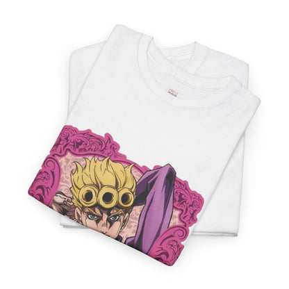 Jojo's Bizarre Adventure Giorno Giovanna Unisex Heavy Cotton Tee - Vibrant and Stylish Design for Otaku Heads