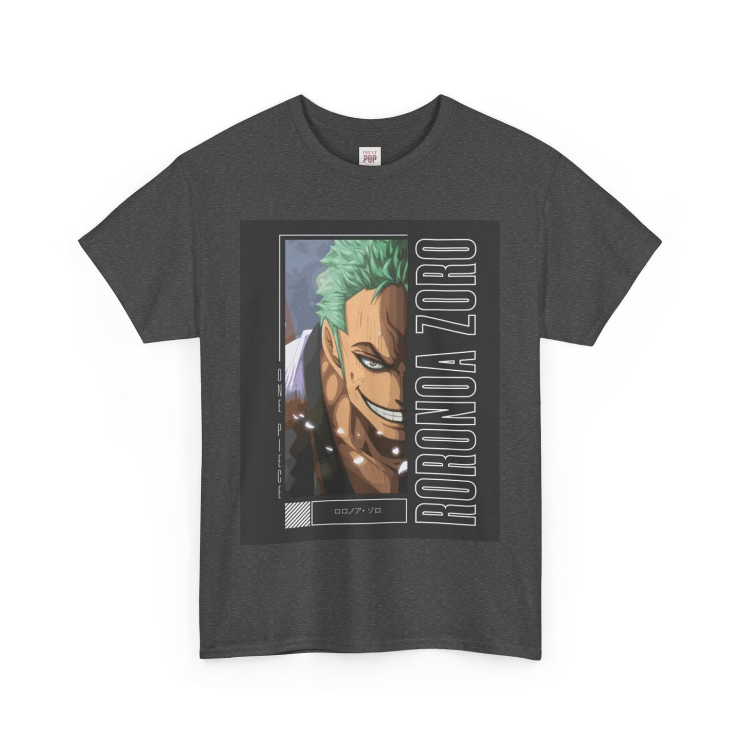 One Piece Zoro Unisex Heavy Cotton Tee - Vibrant and Stylish Design for Otaku Heads