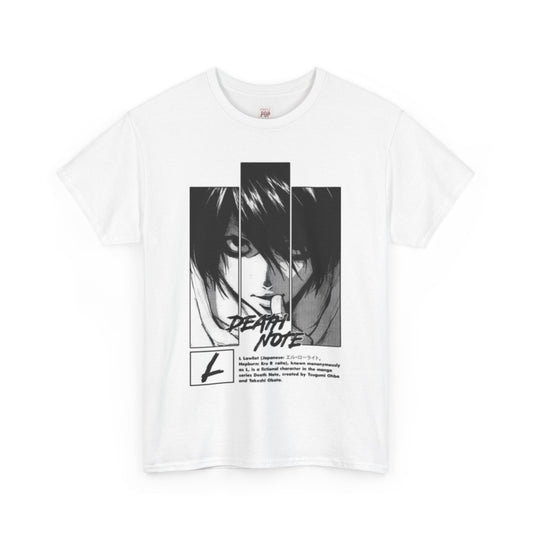 Death Note L Lawliet Unisex Heavy Cotton Tee - Vibrant and Stylish Design for Otaku Heads