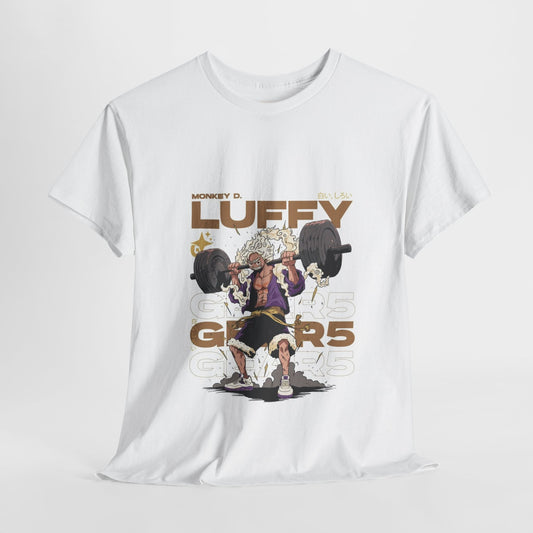 One Piece Luffy Power Unisex Heavy Cotton Tee - Strength & Adventure Inspired by Anime