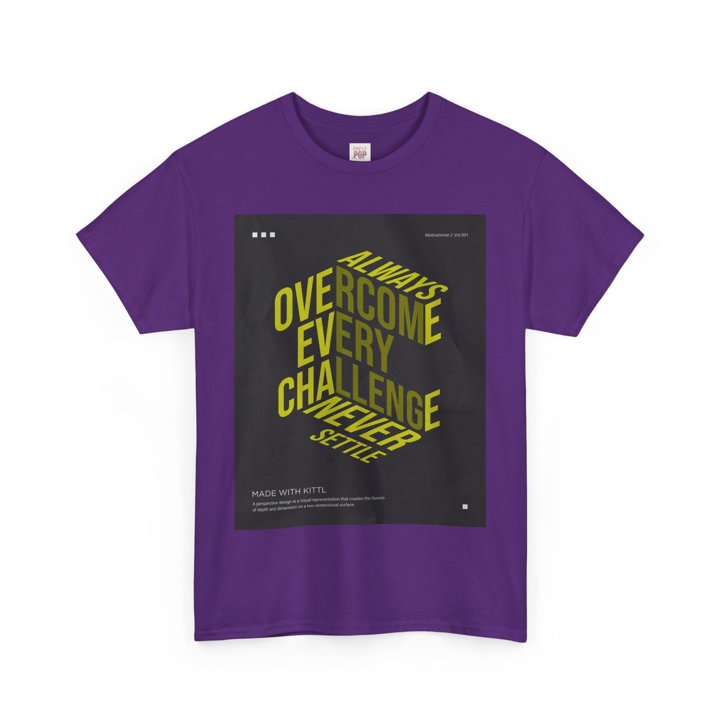 Motivational Unisex Heavy Cotton Tee - "Always Overcome Every Challenge"