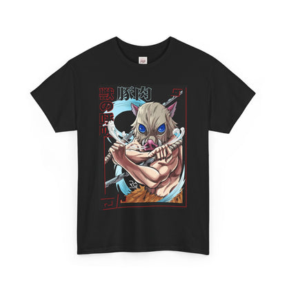 Demon Slayer Inosuke Hashibira Unisex Heavy Cotton Tee - Vibrant and Stylish Design for Otaku Heads