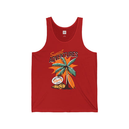 Sunset Adventures Unisex Jersey Tank - Perfect for Beach Days and Summer Fun