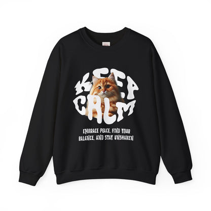 Cozy Cat Graphic Crewneck Sweatshirt - Unisex Heavy Blend™