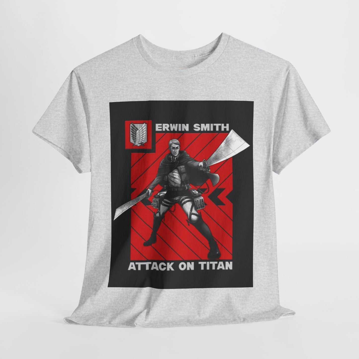 Attack On Titan Erwin Smith Unisex Heavy Cotton Tee - Vibrant and Stylish Design for Otaku Heads