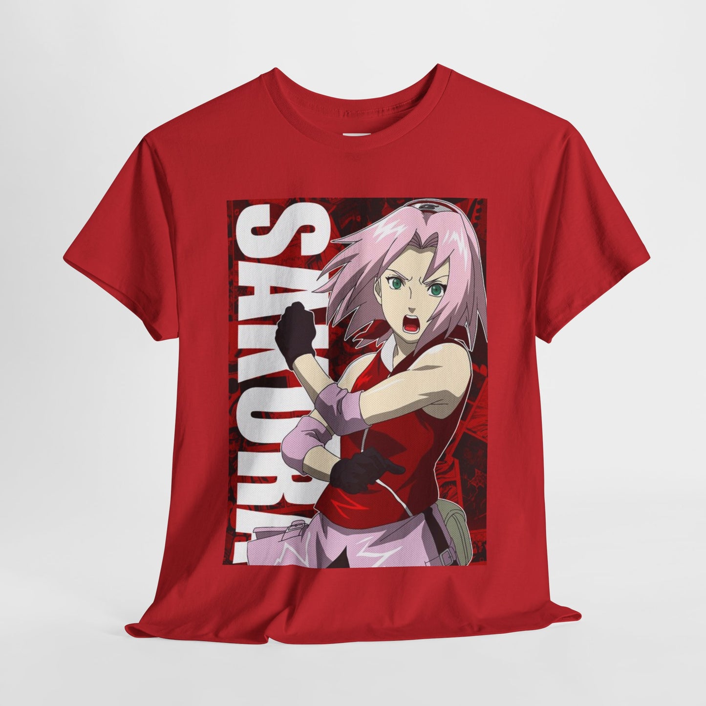 Naruto Shippuden Sakura Unisex Heavy Cotton Tee - Vibrant and Stylish Design for Otaku Heads