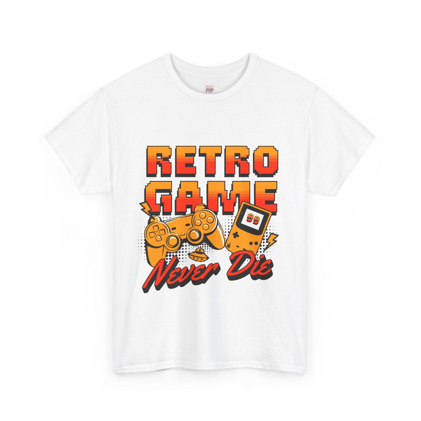 Retro Game Never Die Unisex Heavy Cotton Tee - Perfect for Gamers