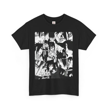 Naruto Shippuden Uchiha Sasuke Unisex Heavy Cotton Tee - Vibrant and Stylish Design for Otaku Heads