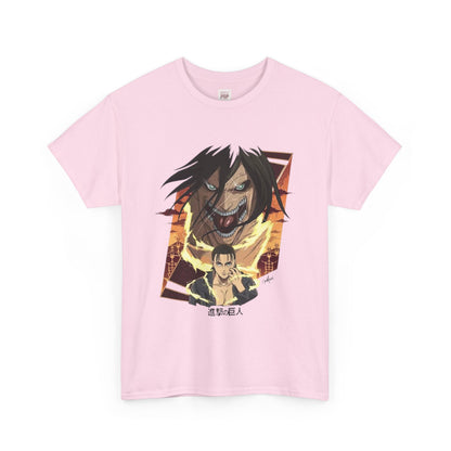 Attack On Titan Eren Jaeger Unisex Heavy Cotton Tee - Vibrant and Stylish Design for Otaku Heads