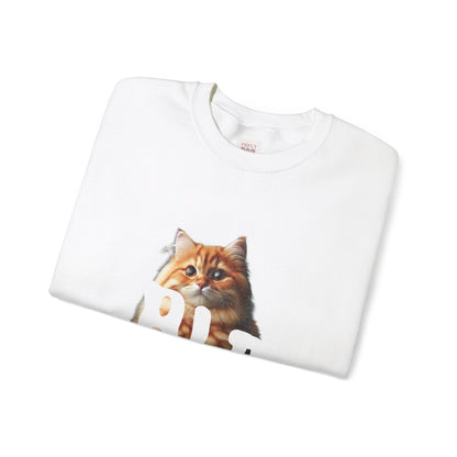 Cozy Cat Graphic Crewneck Sweatshirt - Unisex Heavy Blend™