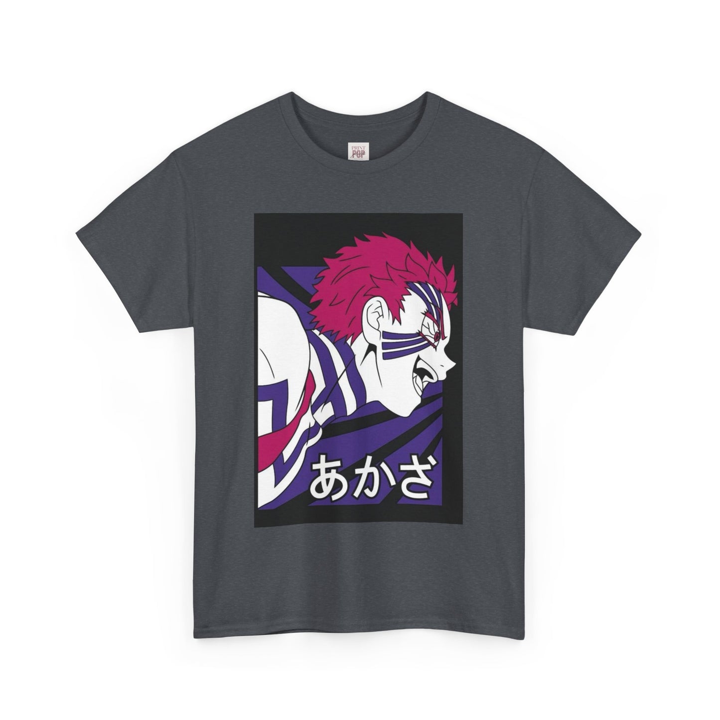 Demon Slayer Akaza Unisex Heavy Cotton Tee - Vibrant and Stylish Design for Otaku Heads