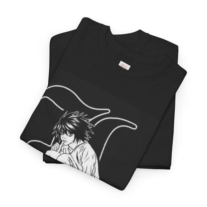 Death Note L Lawliet Unisex Heavy Cotton Tee - Vibrant and Stylish Design for Otaku Heads