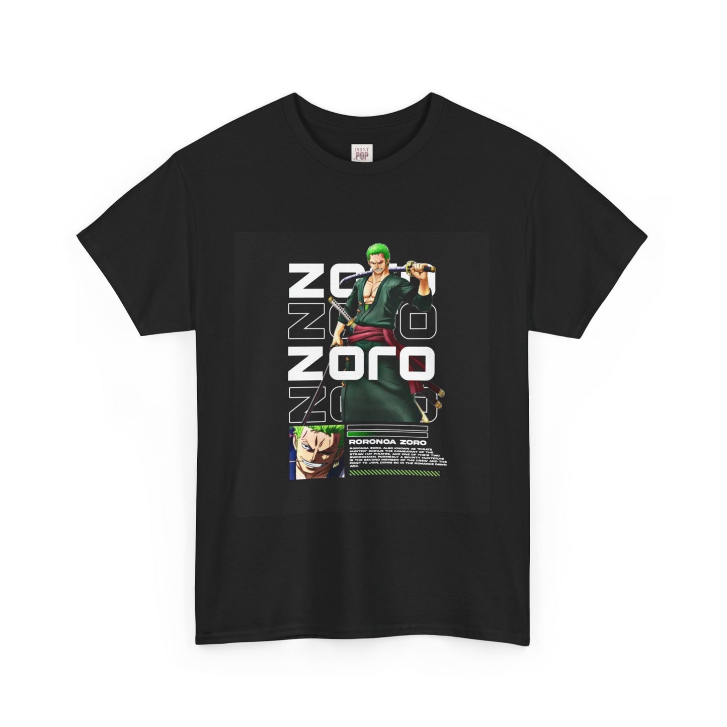 One Piece Zoro Unisex Heavy Cotton Tee - Vibrant and Stylish Design for Otaku Heads