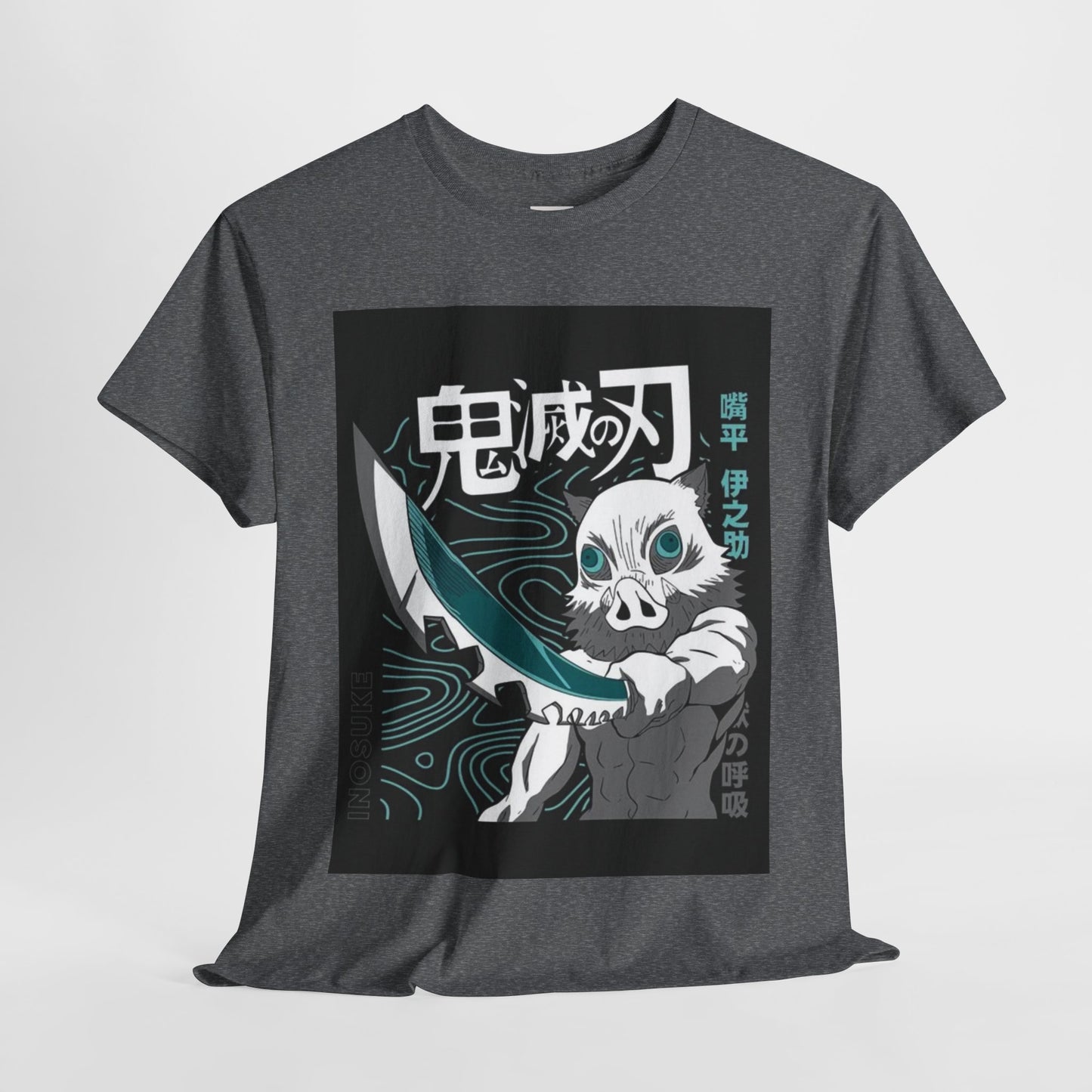 Demon Slayer Inosuke Hashibira Unisex Heavy Cotton Tee - Vibrant and Stylish Design for Otaku Heads