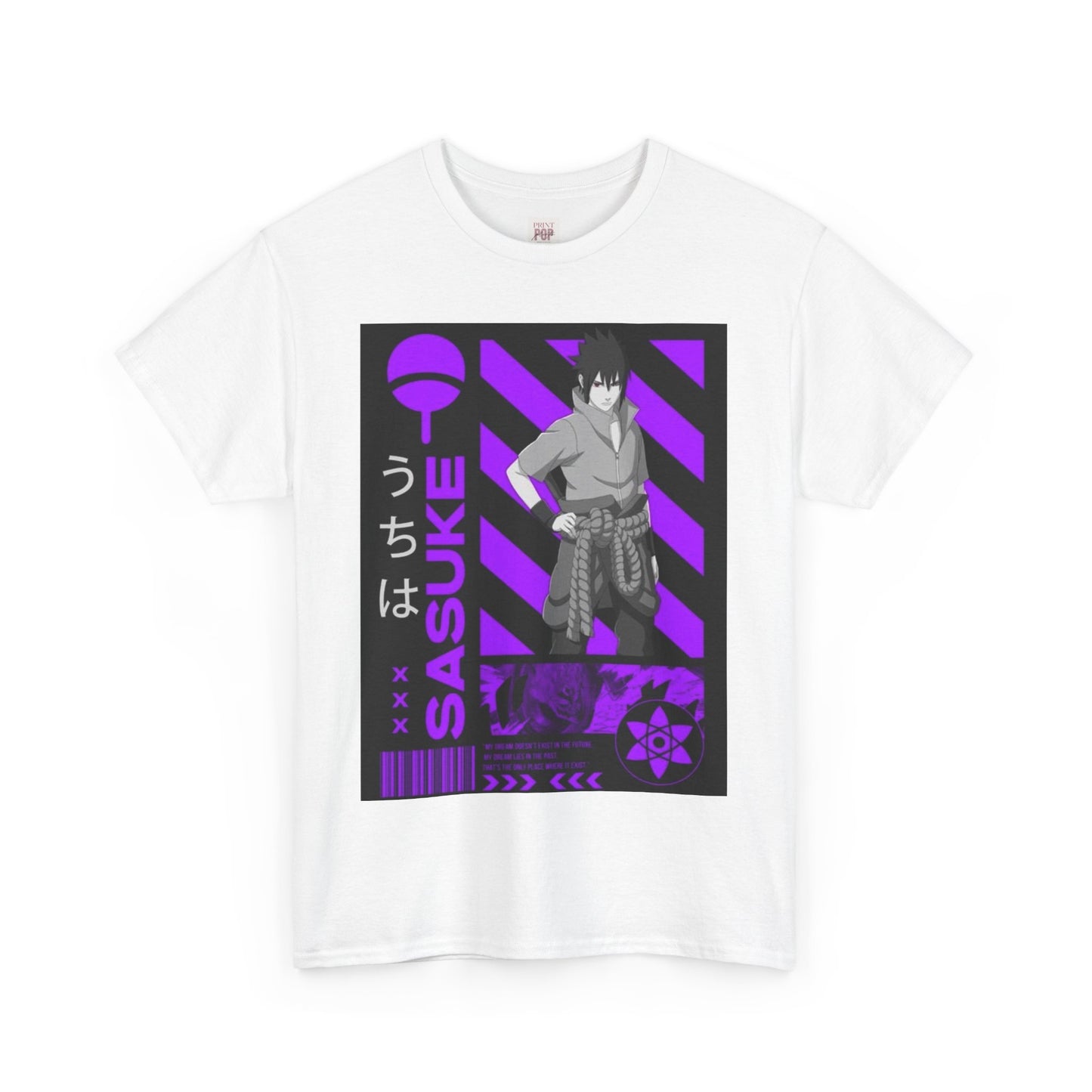 Naruto Shippuden Uchiha Sasuke Unisex Heavy Cotton Tee - Vibrant and Stylish Design for Otaku Heads