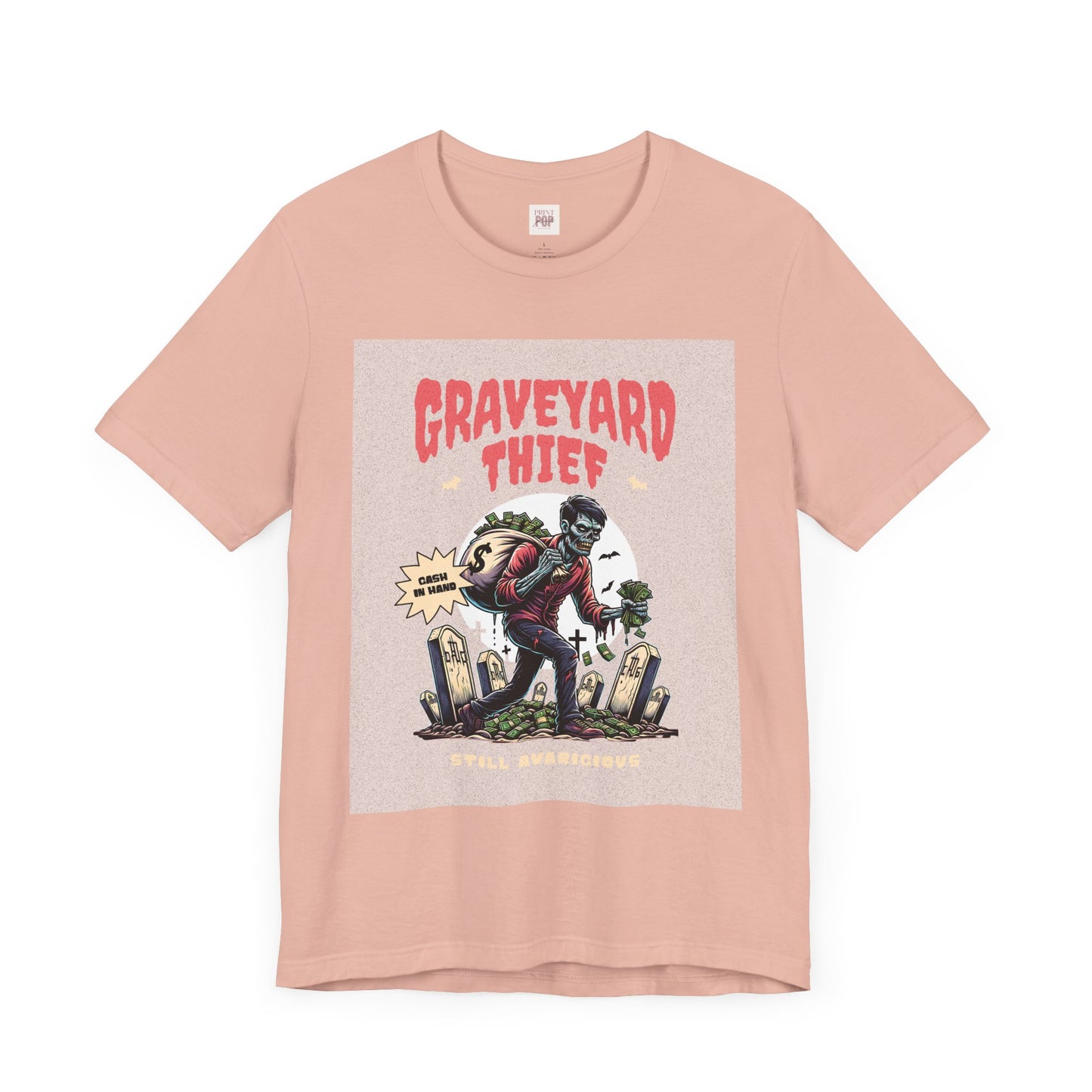 Graveyard Thief Unisex Tee - Playful Halloween Graphic T-Shirt