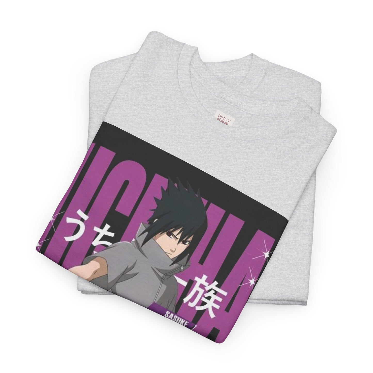 Naruto Shippuden Uchiha Sasuke Unisex Heavy Cotton Tee - Vibrant and Stylish Design for Otaku Heads