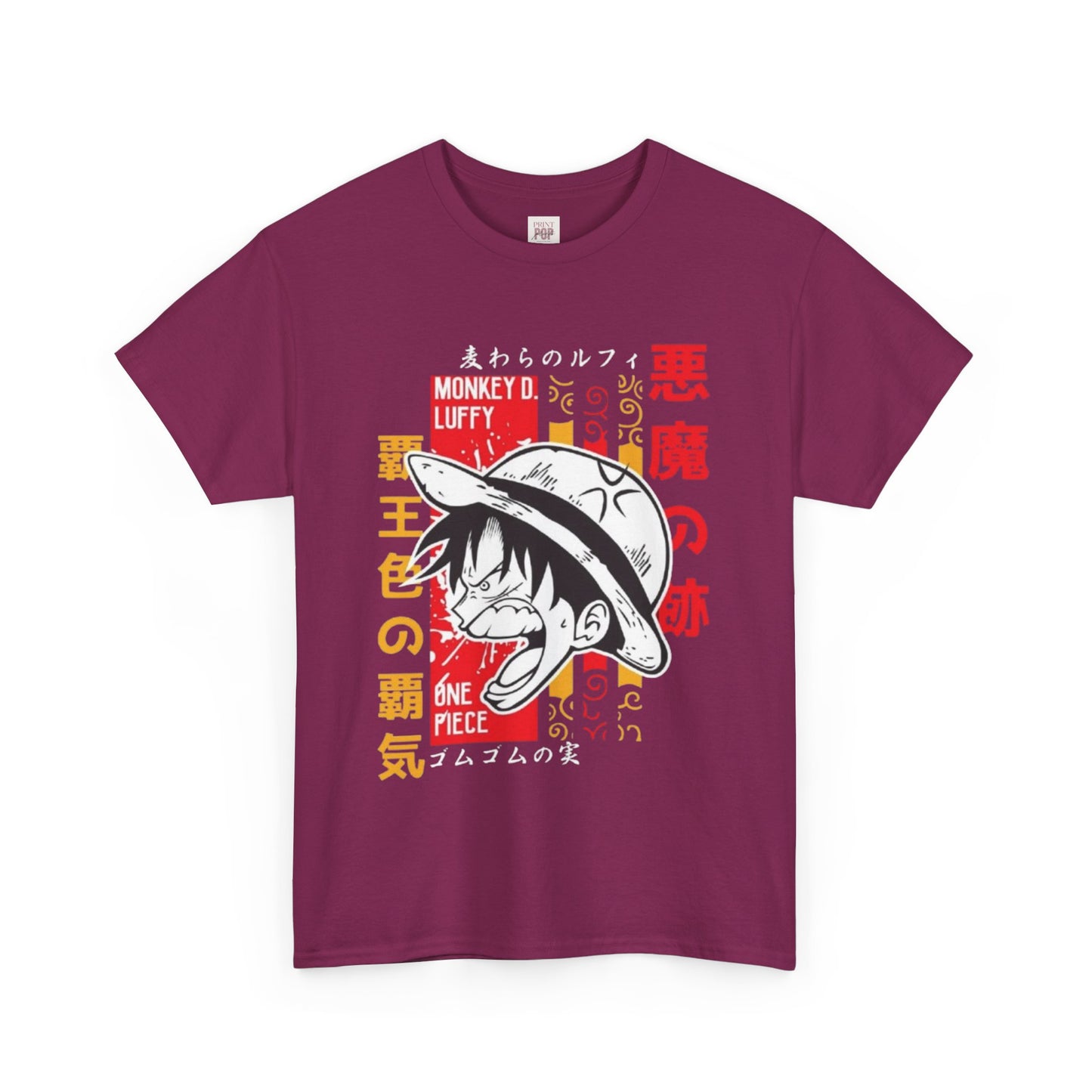 One Piece Luffy Unisex Heavy Cotton Tee - Vibrant and Stylish Design for Otaku Heads