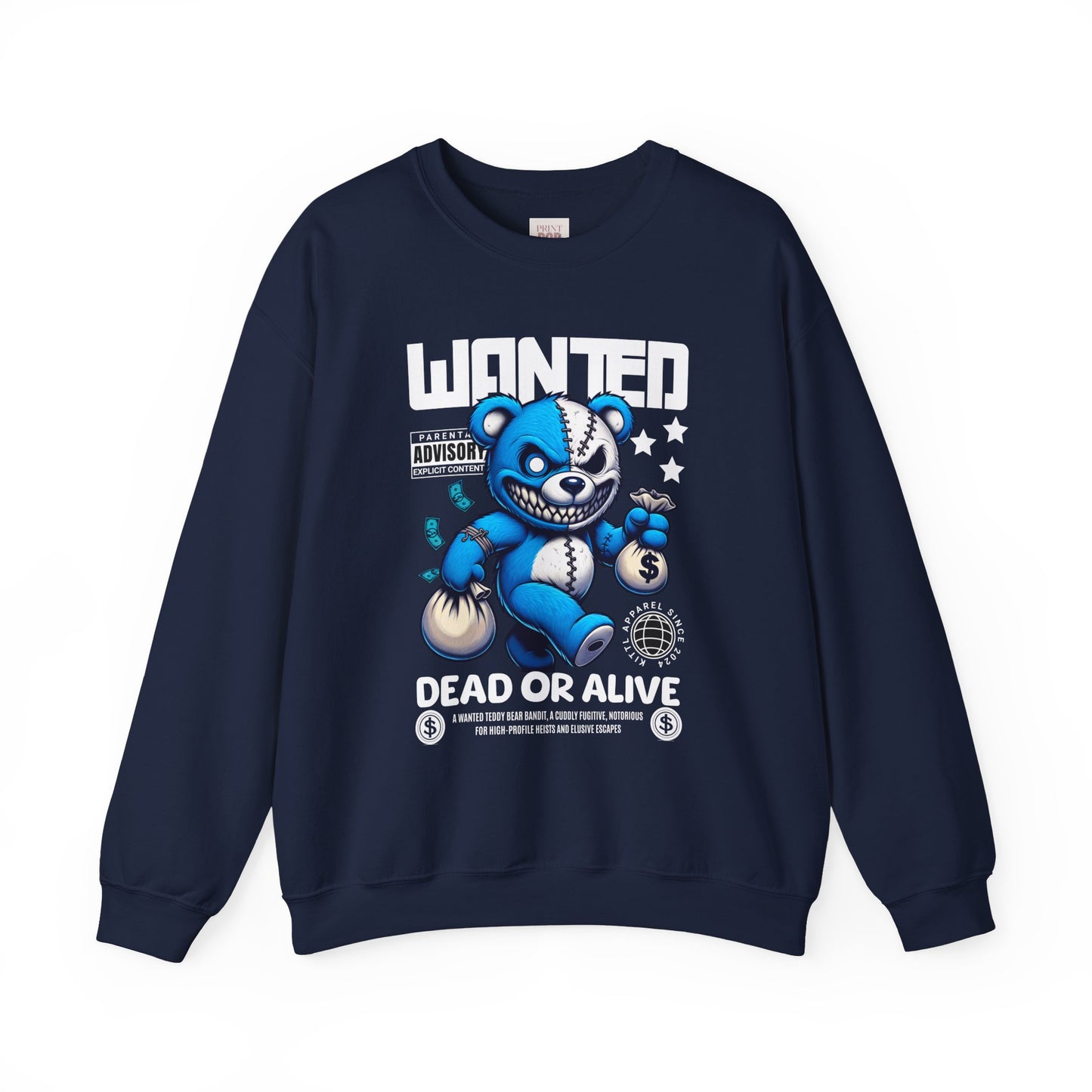 Wanted Dead or Alive Graphic Crewneck Unisex Heavy Blend Sweatshirt - Premium and Stylish