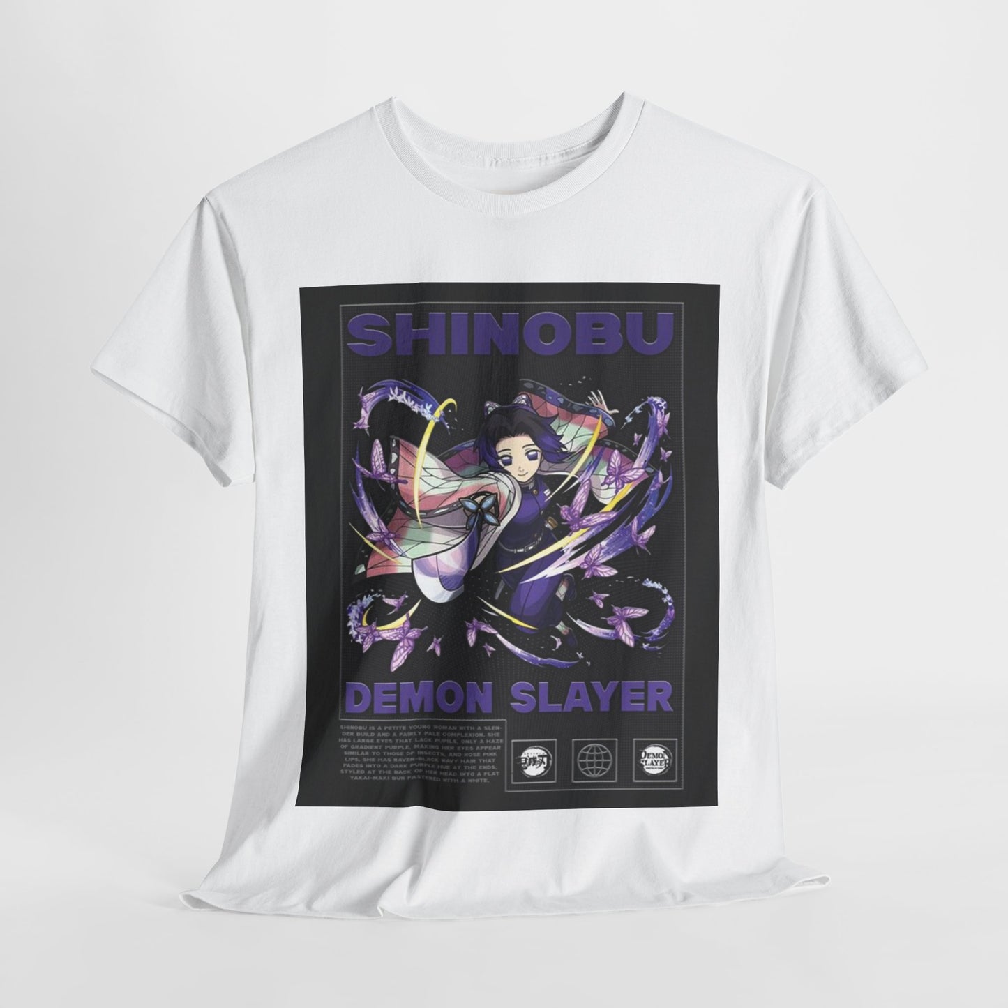 Demon Slayer Kocho Shinobu Unisex Heavy Cotton Tee - Vibrant and Stylish Design for Otaku Heads