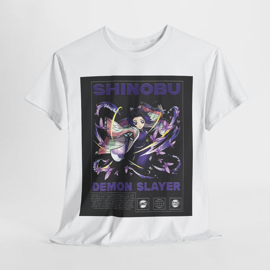 Demon Slayer Kocho Shinobu Unisex Heavy Cotton Tee - Vibrant and Stylish Design for Otaku Heads