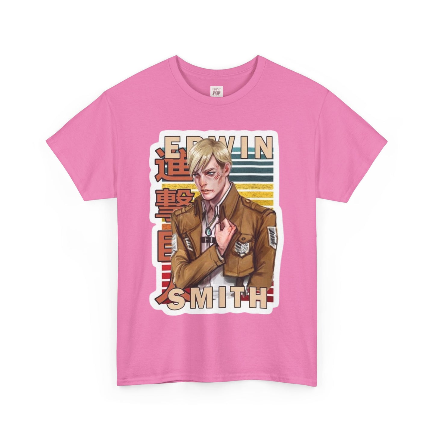 Attack On Titan Erwin Smith Unisex Heavy Cotton Tee - Vibrant and Stylish Design for Otaku Heads