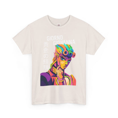 Jojo's Bizarre Adventure Giorno Giovanna Unisex Heavy Cotton Tee - Vibrant and Stylish Design for Otaku Heads