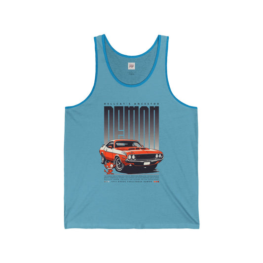 Classic Muscle Car Unisex Jersey Tank - Hellcat's Ancestor Design