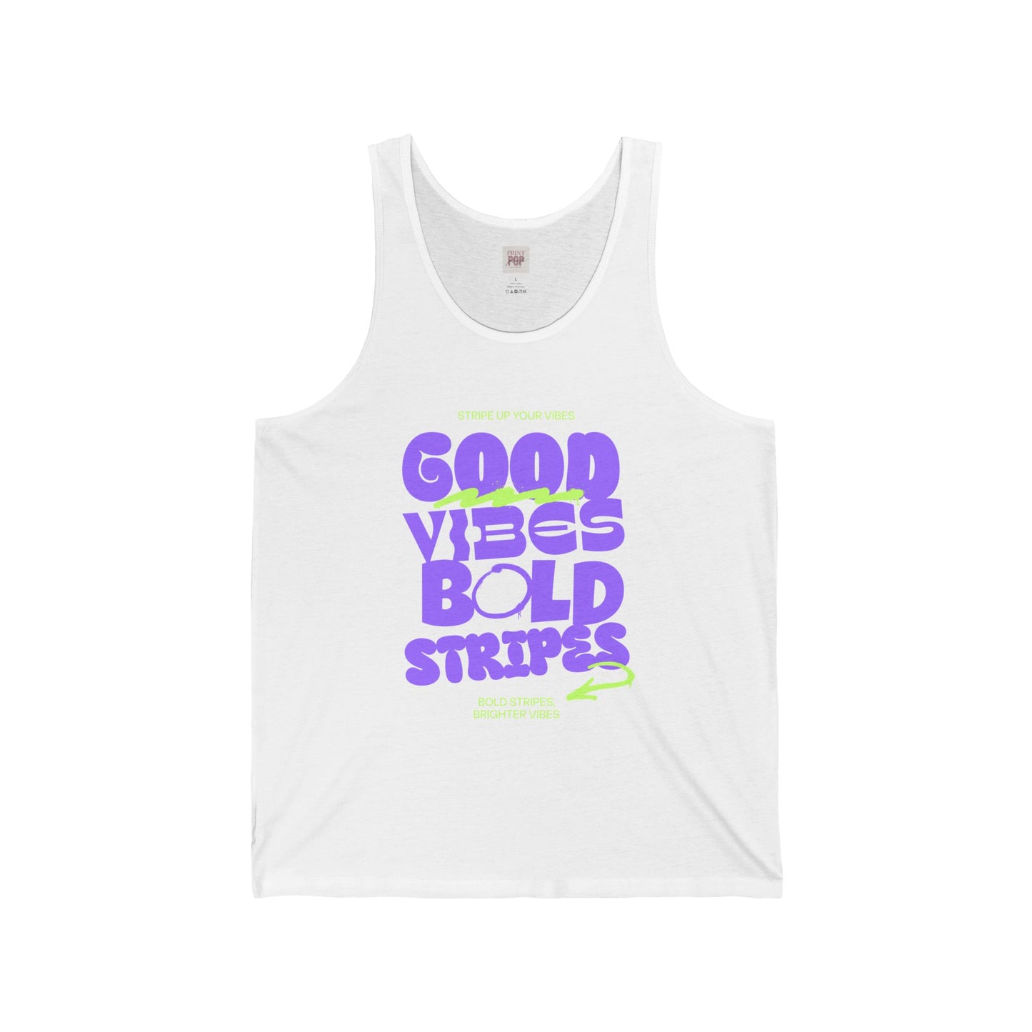 Good Vibes Bold Stripes Unisex Jersey Tank Top