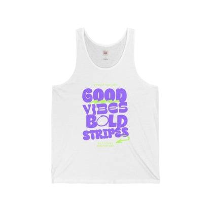 Good Vibes Bold Stripes Unisex Jersey Tank Top