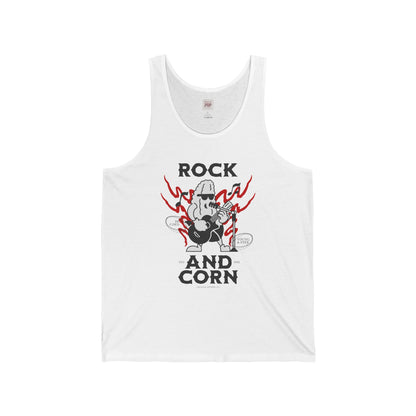 Rock and Corn Unisex Jersey Tank - Fun Summer Music Tee