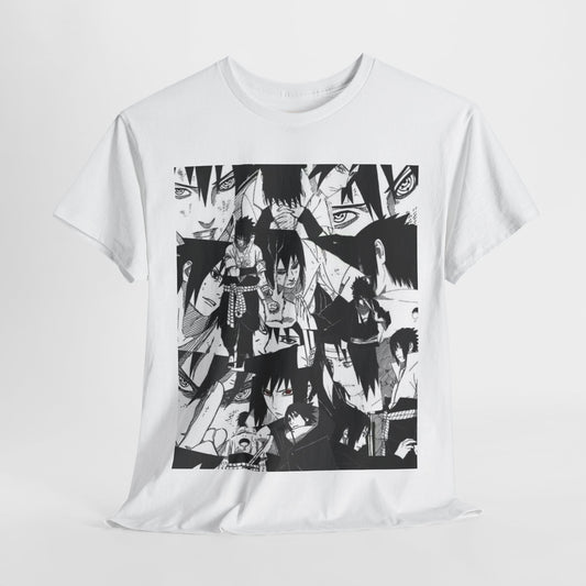 Naruto Shippuden Uchiha Sasuke Unisex Heavy Cotton Tee - Vibrant and Stylish Design for Otaku Heads