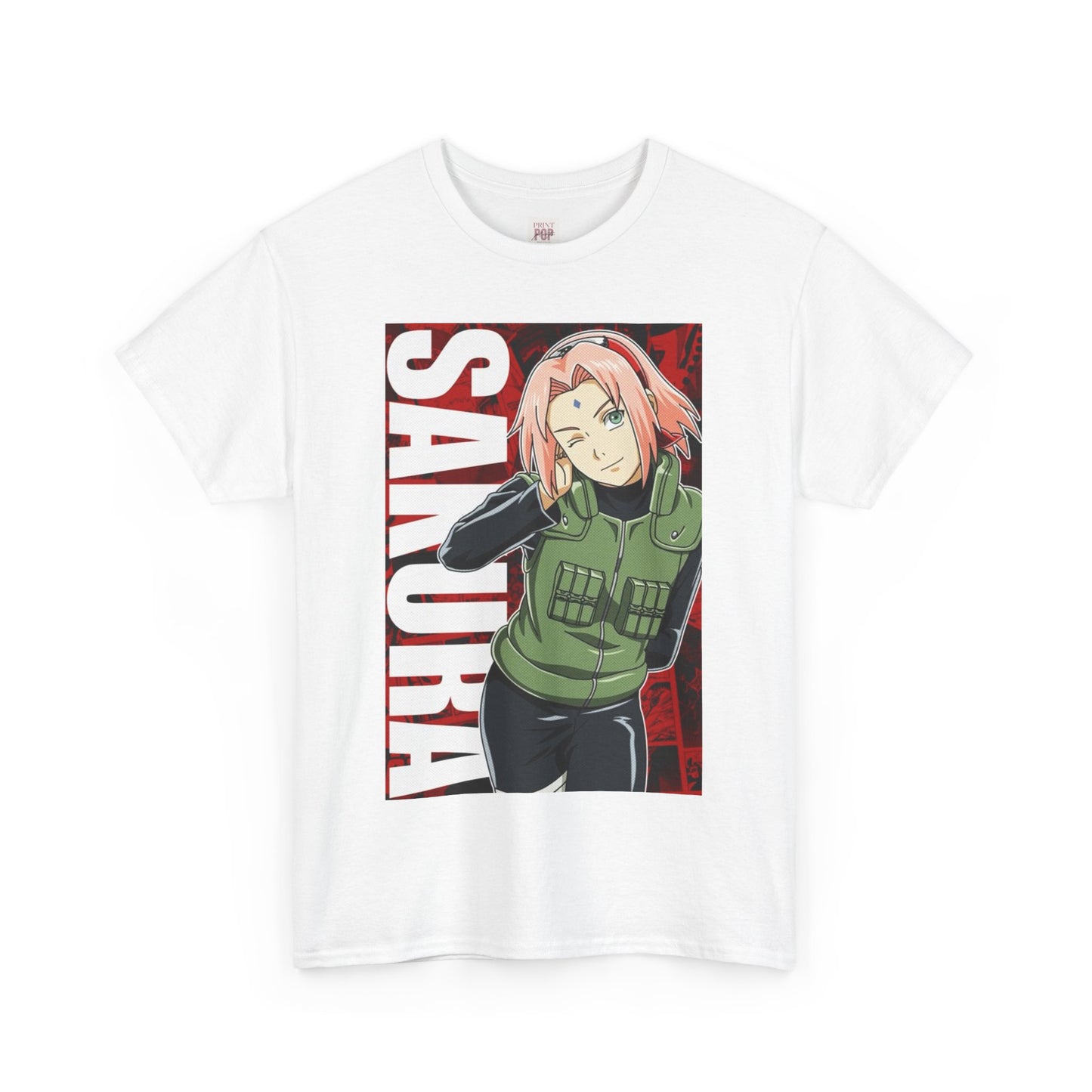 Naruto Shippuden Sakura Unisex Heavy Cotton Tee - Vibrant and Stylish Design for Otaku Heads