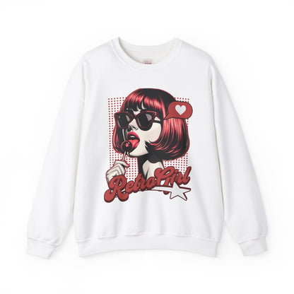 Retro Girl Graphic Unisex Heavy Blend Premium, Stylish and Comfortable Sweatshirt