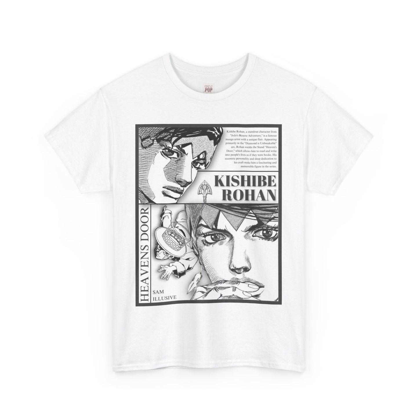 Jojo's Bizarre Adventure Rohan Kishibe Unisex Heavy Cotton Tee - Vibrant and Stylish Design for Otaku Heads