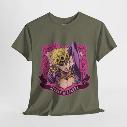 Jojo's Bizarre Adventure Giorno Giovanna Unisex Heavy Cotton Tee - Vibrant and Stylish Design for Otaku Heads