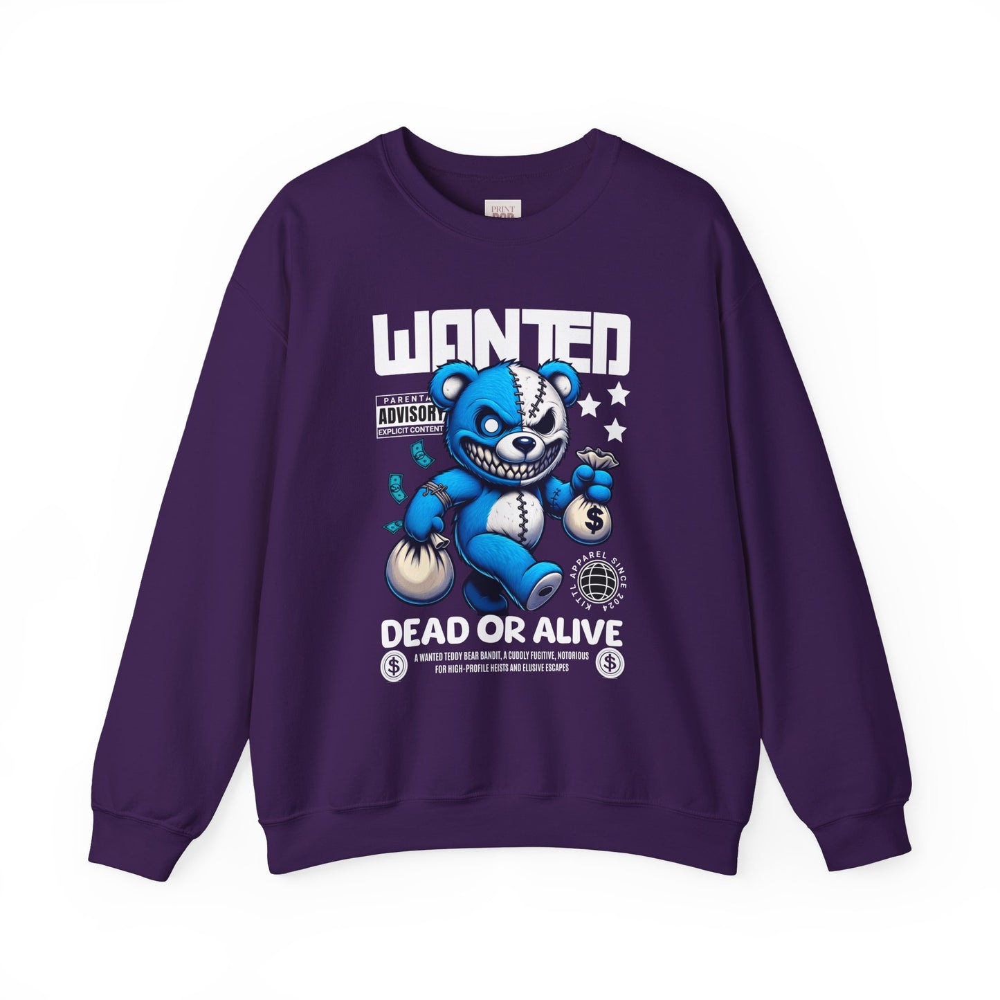 Wanted Dead or Alive Graphic Crewneck Unisex Heavy Blend Sweatshirt - Premium and Stylish