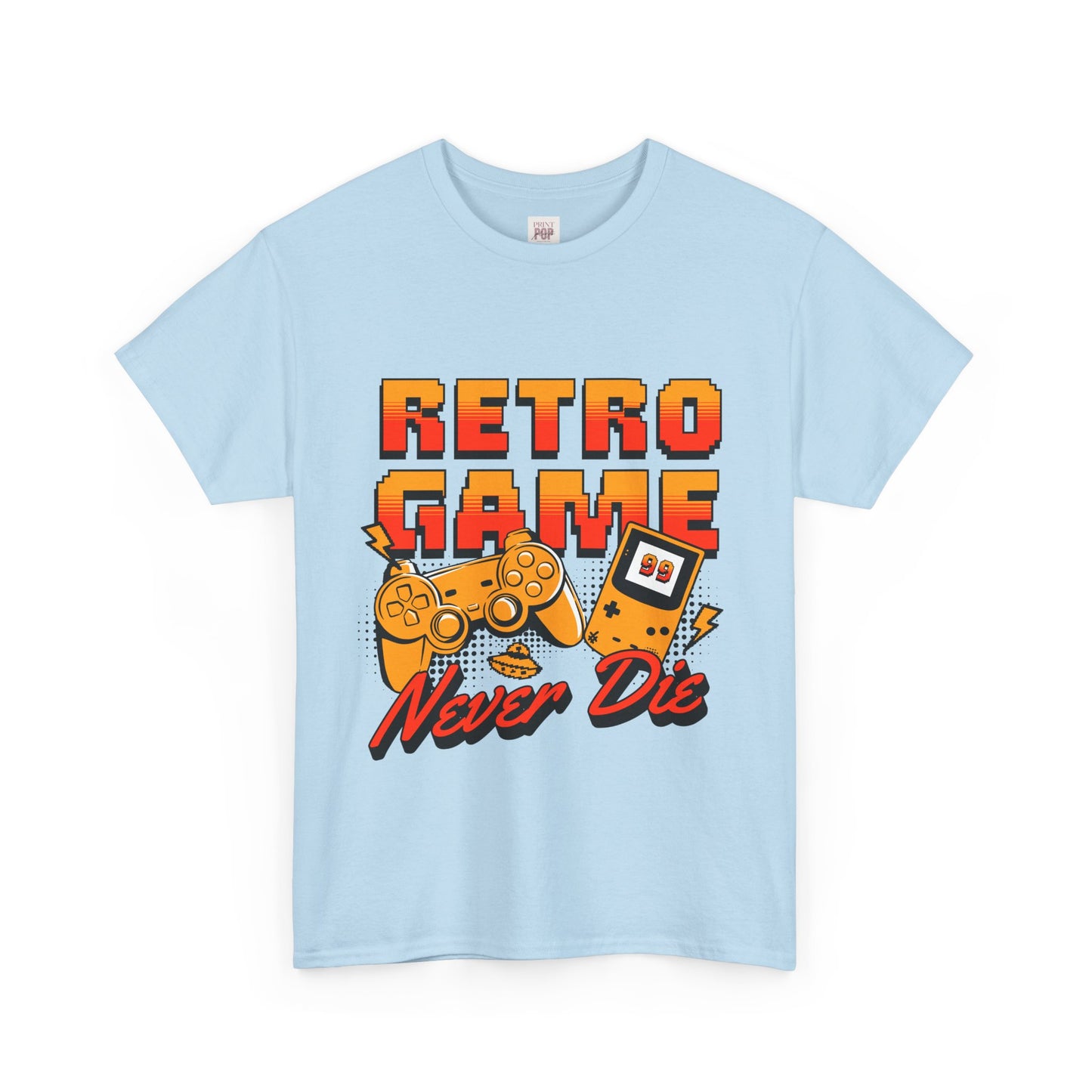 Retro Game Never Die Unisex Heavy Cotton Tee - Perfect for Gamers